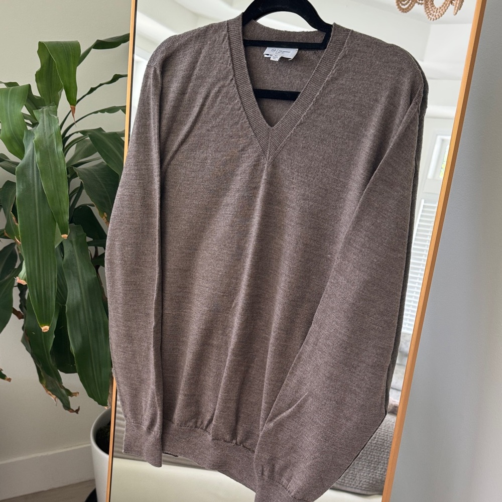 Ag Adriano Goldschmied Men's Brown V-Neck Sweater